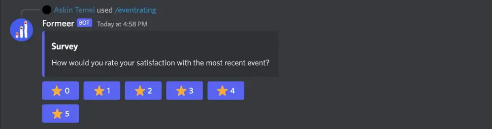 Discord event rating survey